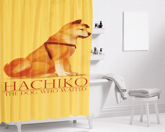 Hachiko The Dog Who Wanted Bathroom Shower Curtain Fabric Waterproof | 66 X 72 Inch