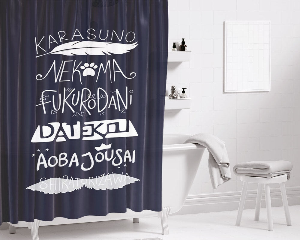 Haikyuu Team Bathroom Shower Curtain Fabric Waterproof | 66 X 72 Inch