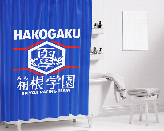 Hakogaku Bicycle Racing Team Logo Bathroom Shower Curtain Fabric Waterproof | 66 X 72 Inch