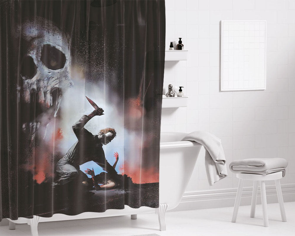 Halloween 2018 Art Wallpaper Bathroom Shower Curtain Fabric Waterproof | 66 X 72 Inch
