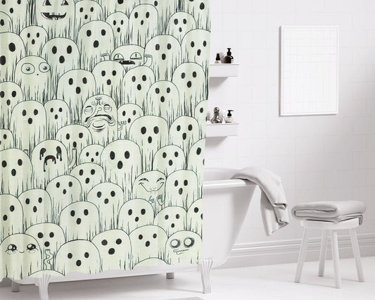 Halloween Aesthetic Creepy Halloween Bathroom Shower Curtain Fabric Waterproof | 66 X 72 Inch