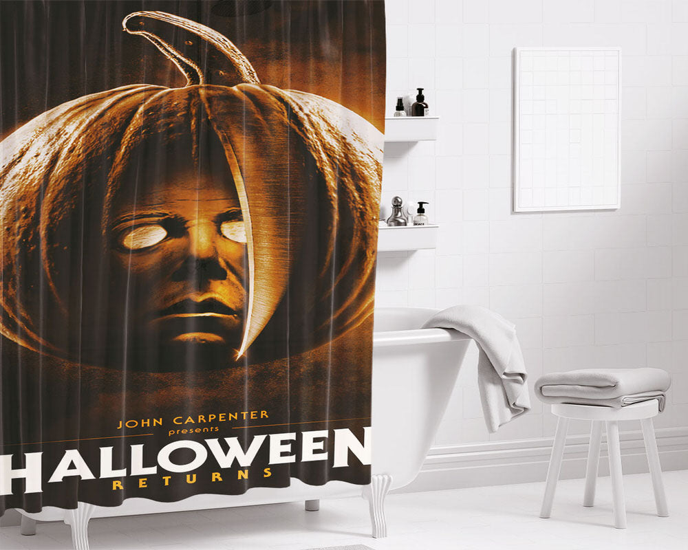 Halloween Returns Bathroom Shower Curtain Fabric Waterproof | 66 X 72 Inch