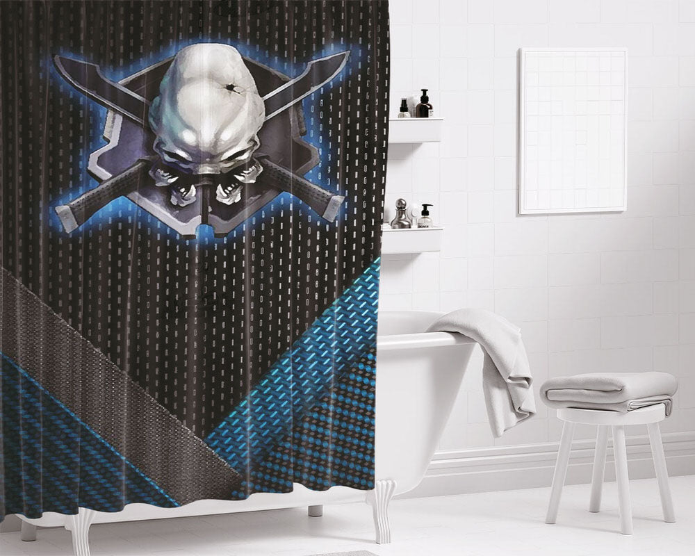 Halo Alien Bathroom Shower Curtain Fabric Waterproof | 66 X 72 Inch