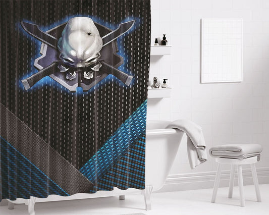 Halo Alien Bathroom Shower Curtain Fabric Waterproof | 66 X 72 Inch