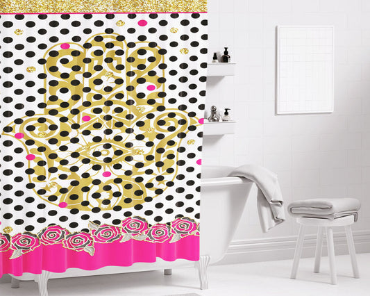 Hand Drawing Bathroom Shower Curtain Fabric Waterproof | 66 X 72 Inch