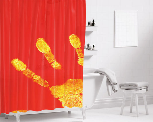 Hand Printed Thermal Bathroom Shower Curtain Fabric Waterproof | 66 X 72 Inch