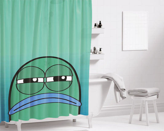 Handsome Squidward Bathroom Shower Curtain Fabric Waterproof | 66 X 72 Inch