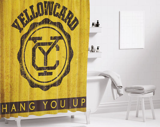 Hang You Up Yellowcard Logo Bathroom Shower Curtain Fabric Waterproof | 66 X 72 Inch