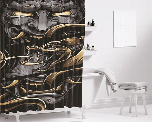 Hannya Monster Bathroom Shower Curtain Fabric Waterproof | 66 X 72 Inch