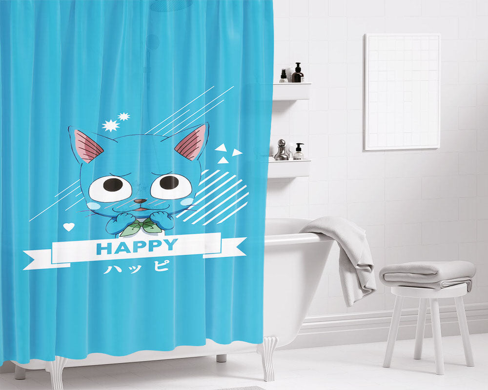 Happy Bathroom Shower Curtain Fabric Waterproof | 66 X 72 Inch