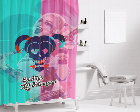 Harley Queen Hero Bathroom Shower Curtain Fabric Waterproof | 66 X 72 Inch