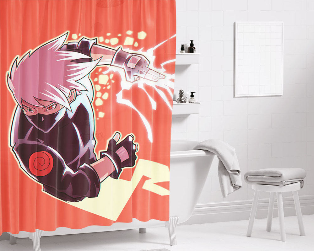 Hatake Kakashi Art Bathroom Shower Curtain Fabric Waterproof | 66 X 72 Inch