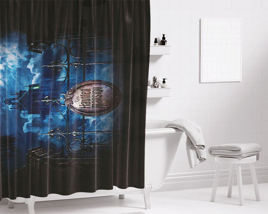 Haunted Mansion Gate Big Castle Bathroom Shower Curtain Fabric Waterproof | 66 X 72 Inch