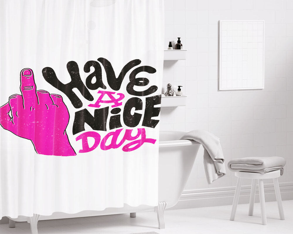 Have A Nice Day Bathroom Shower Curtain Fabric Waterproof | 66 X 72 Inch