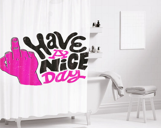 Have A Nice Day Bathroom Shower Curtain Fabric Waterproof | 66 X 72 Inch