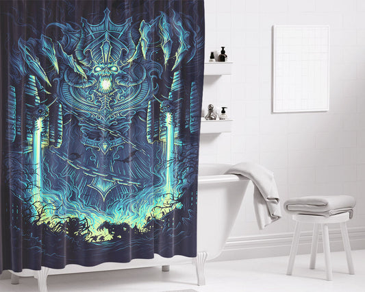 Hearthstone Dan Mumford Bathroom Shower Curtain Fabric Waterproof | 66 X 72 Inch