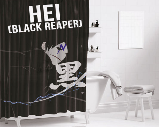 Hei Black Reaper Bathroom Shower Curtain Fabric Waterproof | 66 X 72 Inch