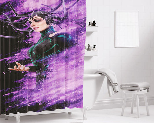 Hela Ragnarok Poster Bathroom Shower Curtain Fabric Waterproof | 66 X 72 Inch