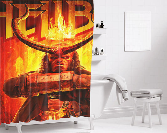 Hellboy Evil Heroes Bathroom Shower Curtain Fabric Waterproof | 66 X 72 Inch