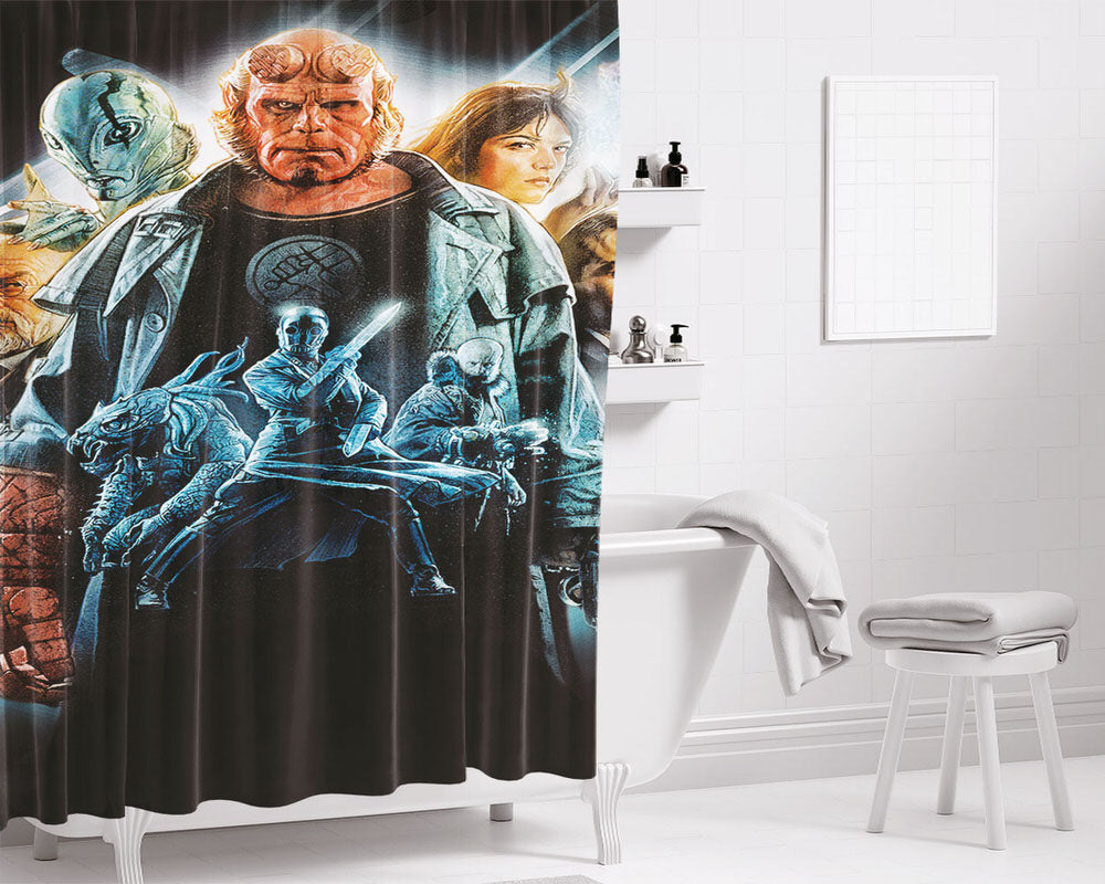 Hellboy Killer Mosnter Bathroom Shower Curtain Fabric Waterproof | 66 X 72 Inch