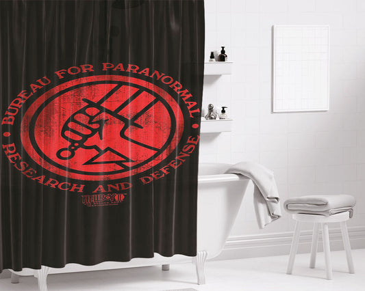 Hellboy Paranormal Symbol Bathroom Shower Curtain Fabric Waterproof | 66 X 72 Inch