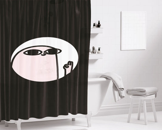 Hello Wallpaper Bathroom Shower Curtain Fabric Waterproof | 66 X 72 Inch