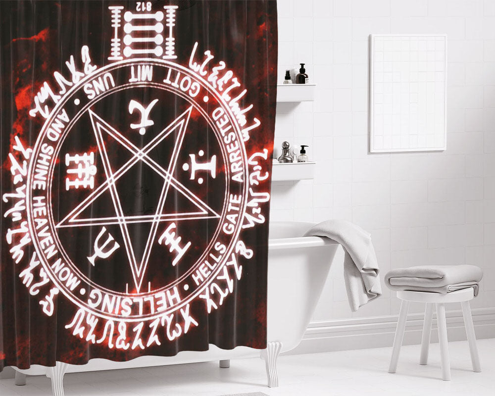 Hellsing Sign Bathroom Shower Curtain Fabric Waterproof | 66 X 72 Inch
