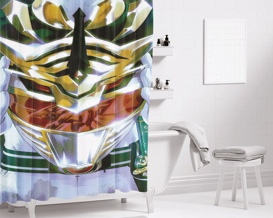 Helmet Tiger White Gold Power Rangers Bathroom Shower Curtain Fabric Waterproof | 66 X 72 Inch