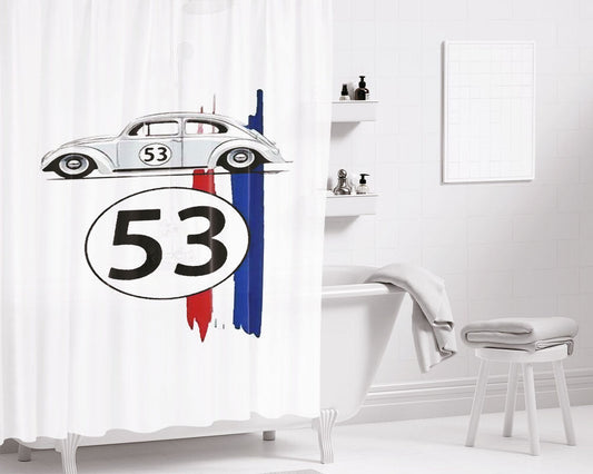 Herbie Fully Loaded Game Bathroom Shower Curtain Fabric Waterproof | 66 X 72 Inch