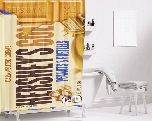 Hershey Candy Bar Bathroom Shower Curtain Fabric Waterproof | 66 X 72 Inch