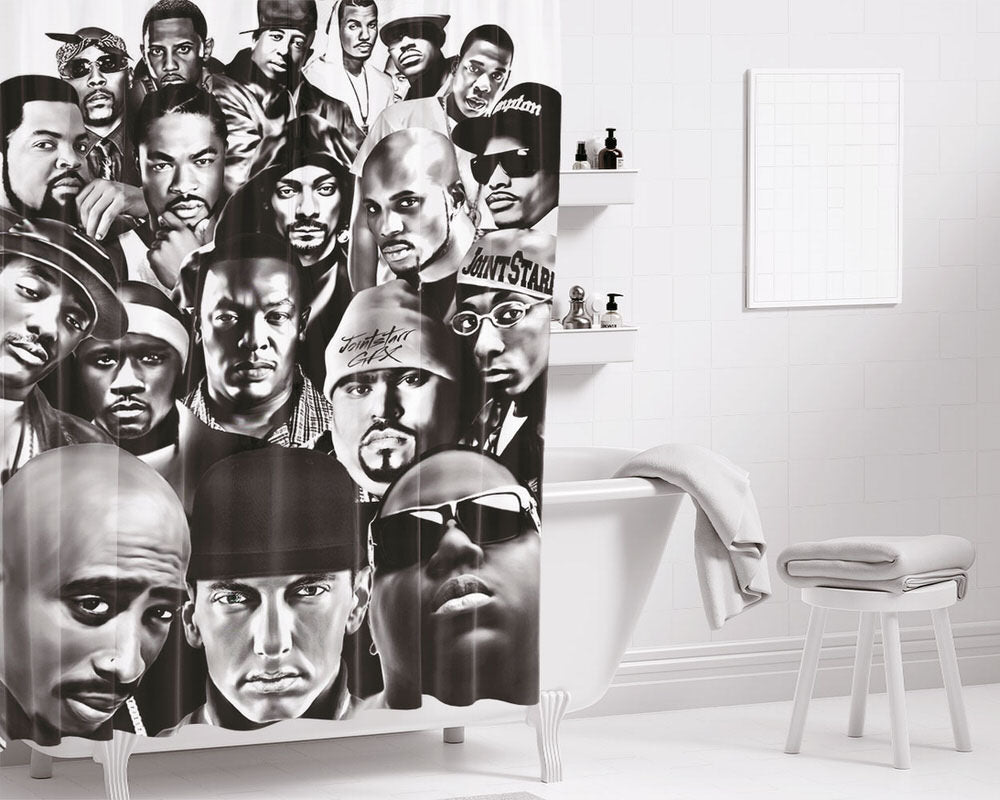 Hip Hop Legends Bathroom Shower Curtain Fabric Waterproof | 66 X 72 Inch