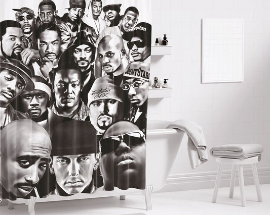 Hip Hop Legends Bathroom Shower Curtain Fabric Waterproof | 66 X 72 Inch