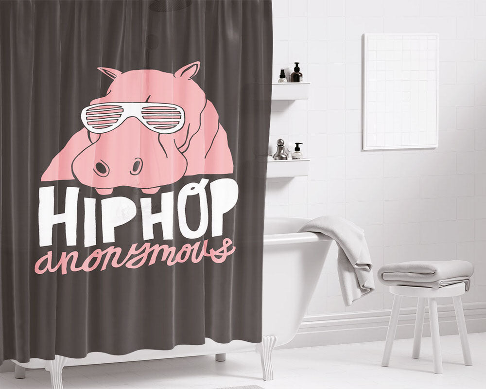 Hiphop Anomyous Bathroom Shower Curtain Fabric Waterproof | 66 X 72 Inch