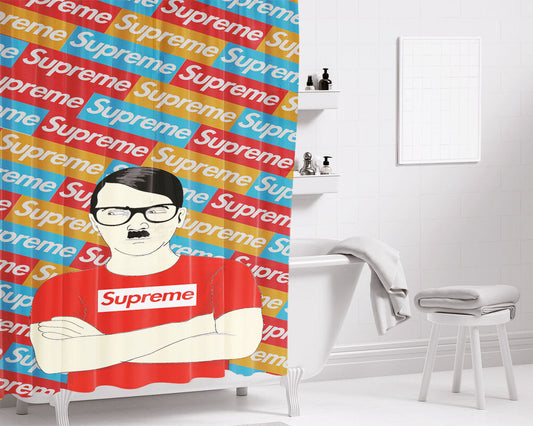 Hipster Hitler Wallpaper Bathroom Shower Curtain Fabric Waterproof | 66 X 72 Inch