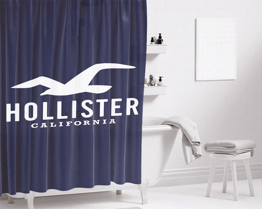 Hollister Logo Bathroom Shower Curtain Fabric Waterproof | 66 X 72 Inch