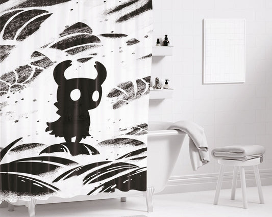 Hollow Knight Black White Bathroom Shower Curtain Fabric Waterproof | 66 X 72 Inch