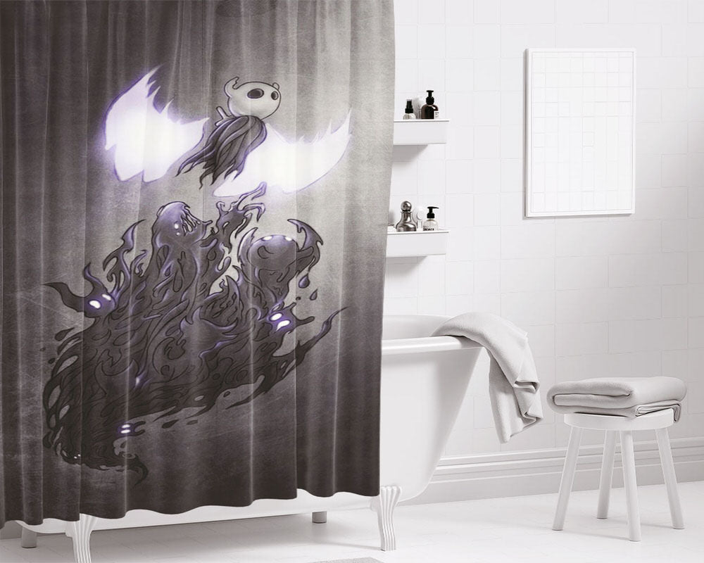 Hollow Knight Fight Art Bathroom Shower Curtain Fabric Waterproof | 66 X 72 Inch