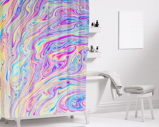 Holografico Papel De Parede Bathroom Shower Curtain Fabric Waterproof | 66 X 72 Inch