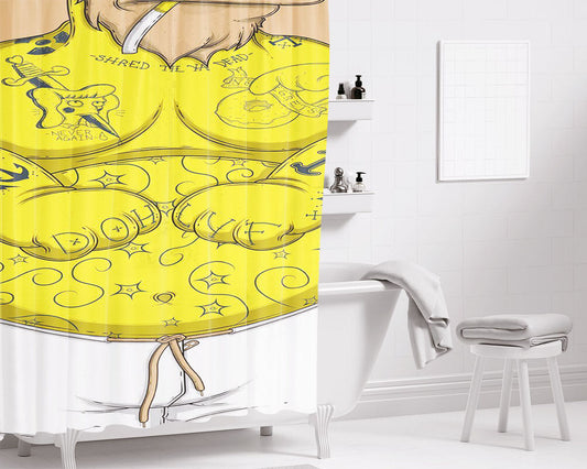 Homer Gangster Body Bathroom Shower Curtain Fabric Waterproof | 66 X 72 Inch