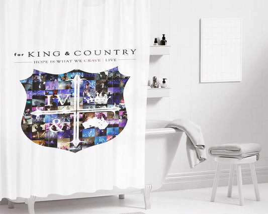 Hope Is What We Crave Live Album Cover For King And Country Bathroom Shower Curtain Fabric Waterproof | 66 X 72 Inch
