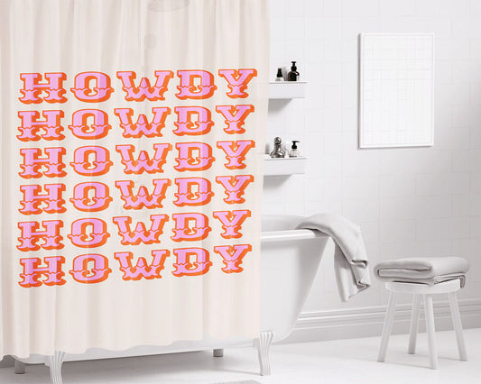 Howdy Bathroom Shower Curtain Fabric Waterproof | 66 X 72 Inch