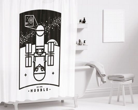Hubble Bathroom Shower Curtain Fabric Waterproof | 66 X 72 Inch