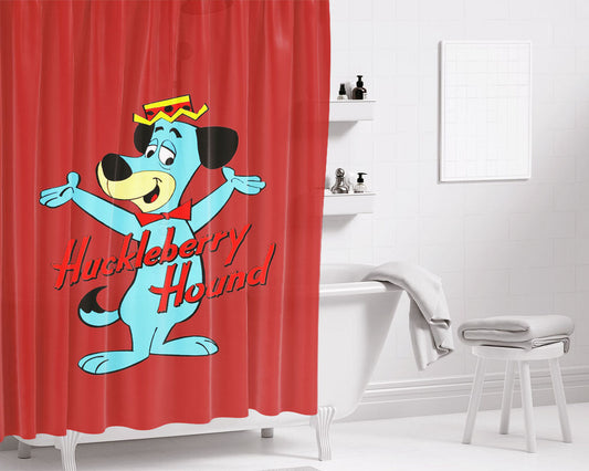 Huckleberry Hound Doggie Bathroom Shower Curtain Fabric Waterproof | 66 X 72 Inch