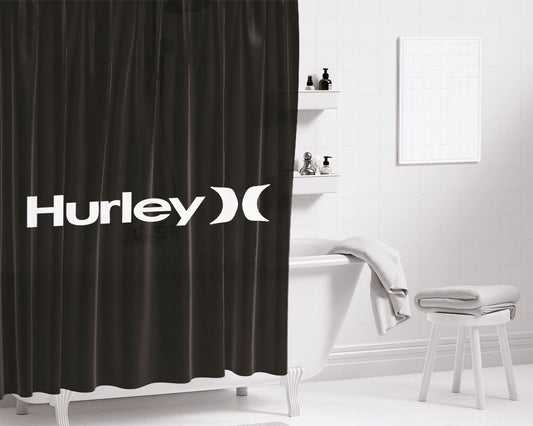 Hurley Logo Bathroom Shower Curtain Fabric Waterproof | 66 X 72 Inch