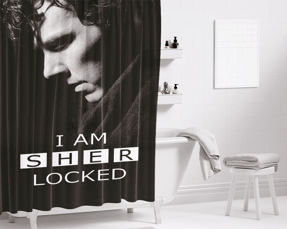 I Am Sher Locked Paint Bathroom Shower Curtain Fabric Waterproof | 66 X 72 Inch