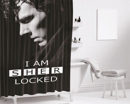 I Am Sher Locked Paint Bathroom Shower Curtain Fabric Waterproof | 66 X 72 Inch
