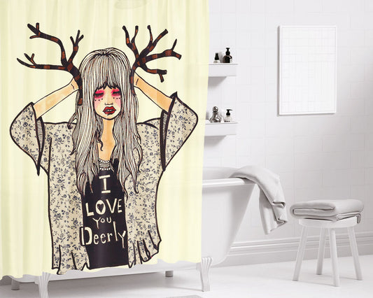 I Love You 3000 Times Bathroom Shower Curtain Fabric Waterproof | 66 X 72 Inch