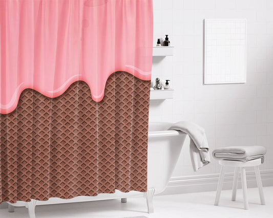 Ice Bear Wants More Space Bathroom Shower Curtain Fabric Waterproof | 66 X 72 Inch