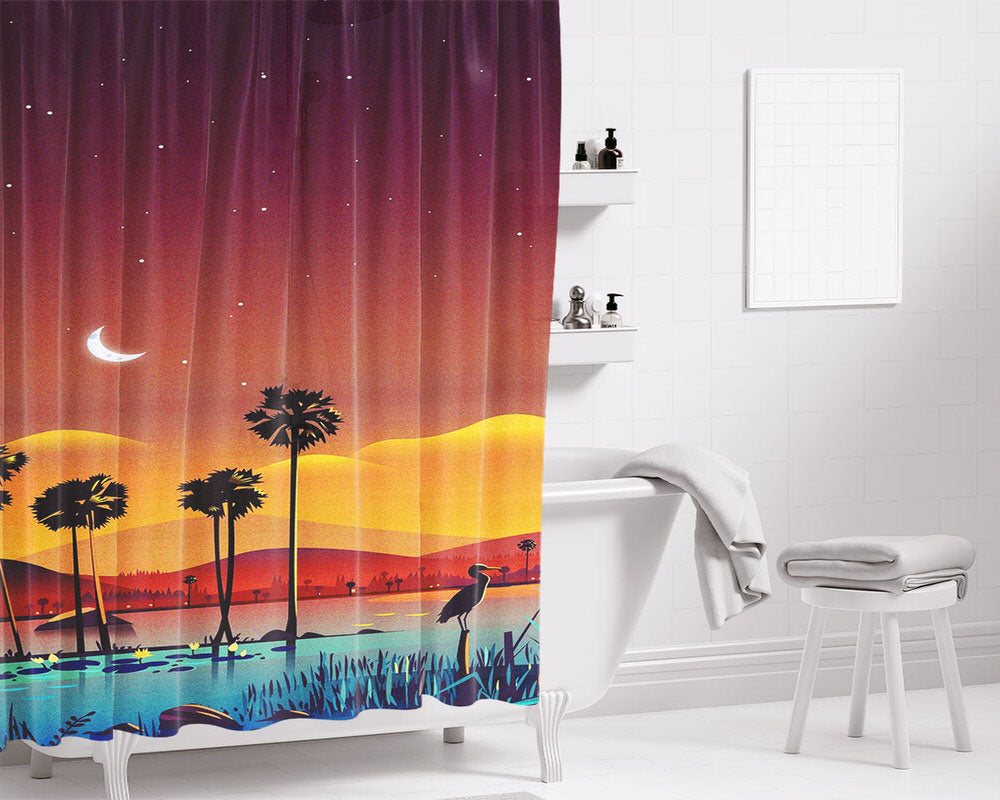 Illustration Of Mass Effect Video Games Bathroom Shower Curtain Fabric Waterproof | 66 X 72 Inch