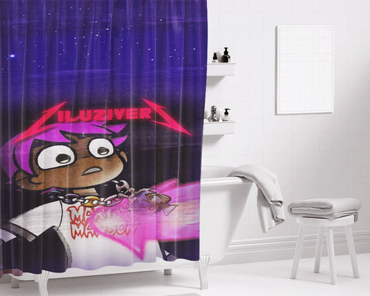 Ilustrasi Bathroom Shower Curtain Fabric Waterproof | 66 X 72 Inch